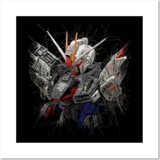 Freedom Gundam ZGMF X10A Scribble Artwork Posters and Art